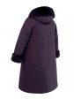 Женское пальто с геометрической стежкой и эко-мехом, цвет фиолетовый в интернет-магазине Фабрики Тревери