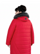 Молодежное стеганное пальто с отделкой и чернобуркой, цвет красный в интернет-магазине Фабрики Тревери
