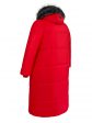 Молодежное пальто с цветной отделкой и эко-мехом , цвет красный в интернет-магазине Фабрики Тревери