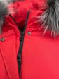 Зимняя молодежная куртка из мембраны с эко-мехом чернобурки, цвет красный в интернет-магазине Фабрики Тревери