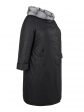 Женское зимнее пальто с полу норкой и декоративными кнопками, цвет черный в интернет-магазине Фабрики Тревери