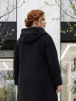 Пальто больших размеров с капюшоном, цвет черный в интернет-магазине Фабрики Тревери