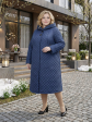 Пальто больших размеров с капюшоном, цвет синий в интернет-магазине Фабрики Тревери