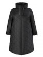 Пальто больших размеров с капюшоном, цвет черный в интернет-магазине Фабрики Тревери