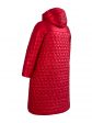 Молодежное комбинированное стеганное пальто с нашивкой, цвет красный в интернет-магазине Фабрики Тревери