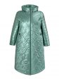 Молодежное комбинированное стеганное пальто с нашивкой, цвет зеленый в интернет-магазине Фабрики Тревери