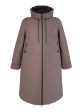 Молодежное стеганное пальто с отделкой, цвет коричневый в интернет-магазине Фабрики Тревери