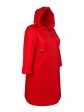 Пальто женское стеганное на кнопках, цвет красный в интернет-магазине Фабрики Тревери