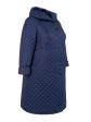 Пальто женское стеганное на кнопках, цвет синий в интернет-магазине Фабрики Тревери