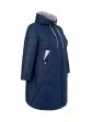Женское демисезонное пальто с цветной отделкой , цвет синий в интернет-магазине Фабрики Тревери