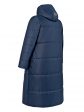 Женское демисезонное пальто с цветной отделкой , цвет синий в интернет-магазине Фабрики Тревери