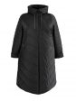 Женское пальто черного цвета с наклонными линиями , цвет черный в интернет-магазине Фабрики Тревери