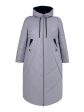 Женское пальто из двух видов стежки с цветной отделкой, цвет серый в интернет-магазине Фабрики Тревери