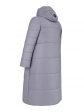 Женское пальто из двух видов стежки с цветной отделкой, цвет серый в интернет-магазине Фабрики Тревери