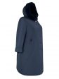 Женское зимнее пальто с полу норкой и декоративными кнопками, цвет синий в интернет-магазине Фабрики Тревери