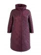 Молодежное комбинированное стеганное пальто с нашивкой , цвет бордовый в интернет-магазине Фабрики Тревери