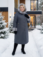 Женское зимнее пальто с дизайнерской подвеской и норкой , цвет серый в интернет-магазине Фабрики Тревери