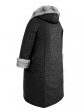 Женское зимнее пальто с дизайнерской подвеской и норкой , цвет черный в интернет-магазине Фабрики Тревери