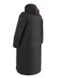 Молодежное пальто с цветной отделкой, цвет черный в интернет-магазине Фабрики Тревери