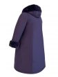 Женское зимнее пальто с дизайнерской подвеской и норкой , цвет фиолетовый в интернет-магазине Фабрики Тревери