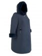 Женское зимнее пальто с дизайнерской подвеской и норкой , цвет синий в интернет-магазине Фабрики Тревери