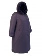 Женское зимнее пальто с полу норкой и декоративными кнопками, цвет фиолетовый в интернет-магазине Фабрики Тревери