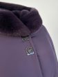 Женское зимнее пальто с полу норкой и декоративными кнопками, цвет фиолетовый в интернет-магазине Фабрики Тревери