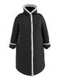 Женское зимнее стеганное пальто с эко-мехом барашка, цвет черный в интернет-магазине Фабрики Тревери
