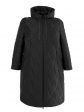 Молодежное комбинированное стеганное пальто , цвет черный в интернет-магазине Фабрики Тревери
