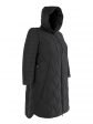 Молодежное комбинированное стеганное пальто , цвет черный в интернет-магазине Фабрики Тревери