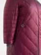 Молодежное комбинированное стеганное пальто с нашивкой и эко-мехом, цвет бордовый в интернет-магазине Фабрики Тревери