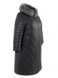 Молодежное комбинированное стеганное пальто с нашивкой и эко-мехом, цвет черный в интернет-магазине Фабрики Тревери