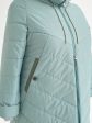 Молодежное зимнее комбинированное стеганное пальто с нашивкой, цвет зеленый в интернет-магазине Фабрики Тревери