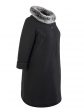 Зимнее женское пальто с песцом , цвет черный в интернет-магазине Фабрики Тревери
