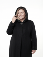 Пальто больших размеров с капюшоном, цвет черный в интернет-магазине Фабрики Тревери