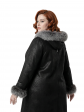 Женская эко-дубленка парка, цвет черный в интернет-магазине Фабрики Тревери