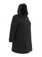 Пальто больших размеров с капюшоном, цвет черный в интернет-магазине Фабрики Тревери