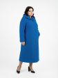Пальто больших размеров с капюшоном, цвет голубой в интернет-магазине Фабрики Тревери