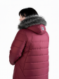 Пуховик больших размеров с капюшоном, цвет бордовый в интернет-магазине Фабрики Тревери