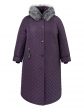 Пальто зимнее больших размеров, цвет фиолетовый в интернет-магазине Фабрики Тревери