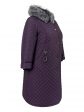 Пальто зимнее больших размеров, цвет фиолетовый в интернет-магазине Фабрики Тревери