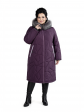 Пуховик больших размеров с капюшоном, цвет фиолетовый в интернет-магазине Фабрики Тревери