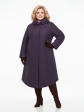 Женское зимнее пальто из стеганной плащевой ткани модного геометрического рисунка, цвет фиолетовый в интернет-магазине Фабрики Тревери