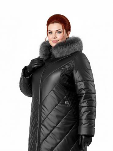 Интересное женское пальто, цвет черный в интернет-магазине Фабрики Тревери