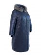 Пуховик больших размеров с капюшоном, цвет синий в интернет-магазине Фабрики Тревери