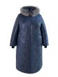 Пуховик больших размеров с капюшоном, цвет синий в интернет-магазине Фабрики Тревери