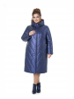 Пальто больших размеров с капюшоном 158, цвет синий в интернет-магазине Фабрики Тревери
