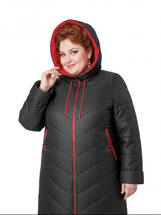 Молодежное стеганное пальто , цвет черный в интернет-магазине Фабрики Тревери