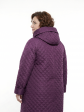 Пальто больших размеров с капюшоном, цвет фиолетовый в интернет-магазине Фабрики Тревери