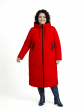 Пальто больших размеров с капюшоном, цвет красный в интернет-магазине Фабрики Тревери